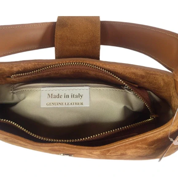 Charlie Leather Stazalina Rich Cognac/Brown Small Handbag & Crossbody - NWT - Picture 8 of 12